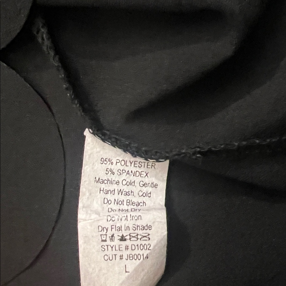 Jenny Boston Black Mini T Shirt Dress Scallop Hems Size Large - Picture 10 of 12